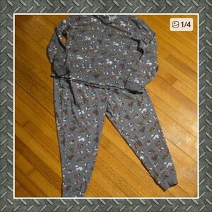Serra Gray  Print Pajama Set Size Xl